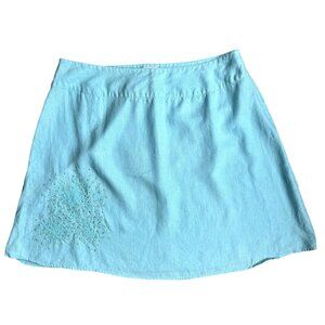 Paraphrase Y2K Linen Embroidered Skirt Womens 20W Short Fairy Embroidered‎ Vtg
